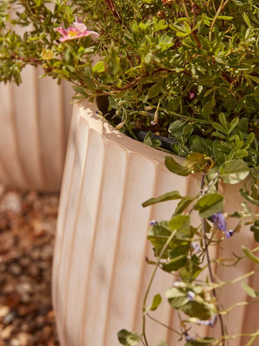 Three Sand Fluted Planters - Large