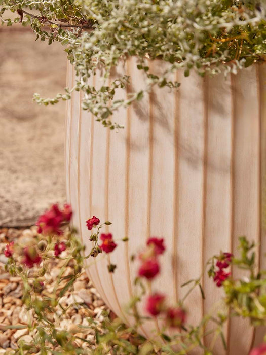 Three Sand Fluted Planters - Large