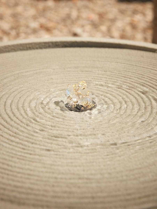 Textured Round Water Fountain - Khaki