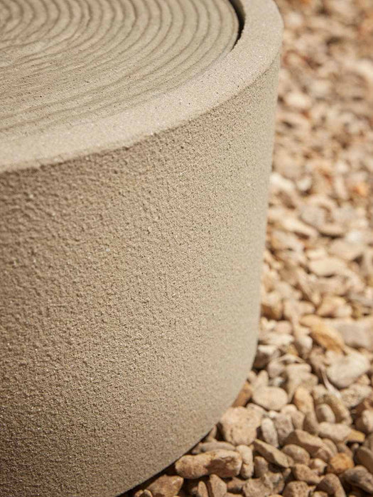 Textured Round Water Fountain - Khaki
