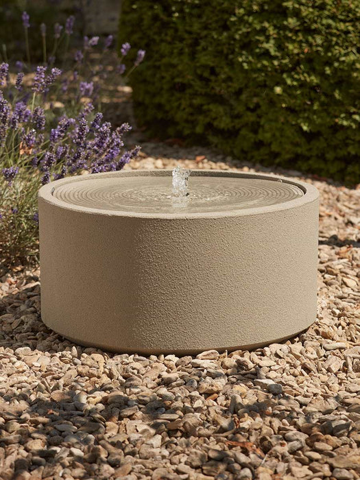 Textured Round Water Fountain - Khaki