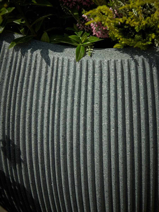 Two Fluted Dome Planters - Anthracite