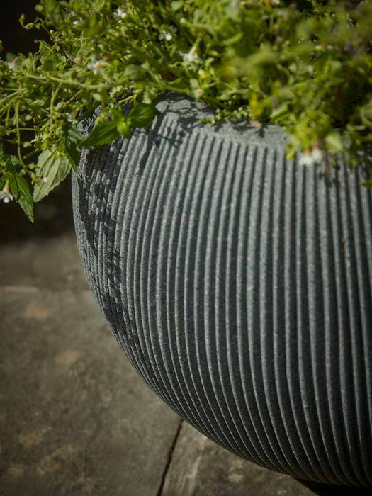 Two Fluted Dome Planters - Anthracite