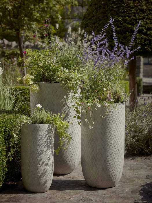 Three Tall Etched Planters