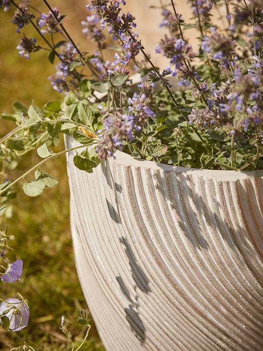 Two Cream Spiral Planters - Large