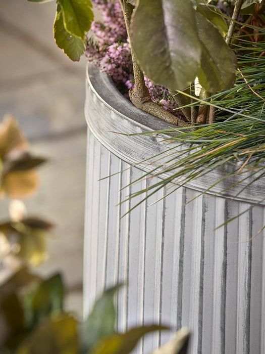 Three Fluted Zinc planters- Round