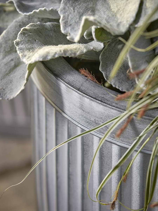 Three Fluted Zinc planters- Round