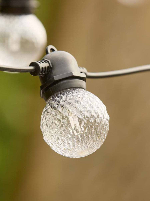 Three Solar Hammered Festoon Bulb Lights