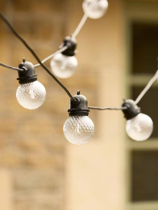 Three Solar Hammered Festoon Bulb Lights