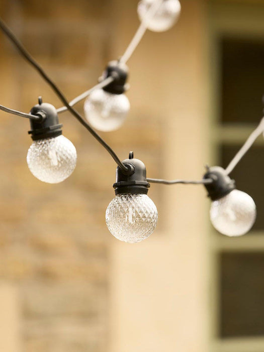 Three Solar Hammered Festoon Bulb Lights