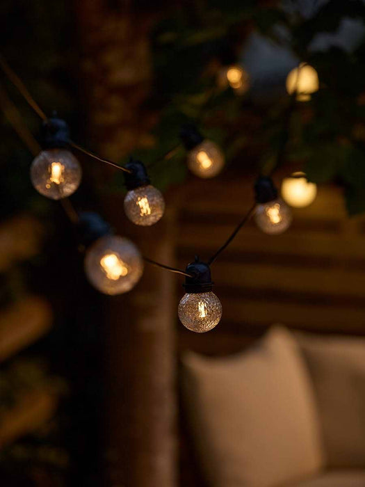 Three Solar Hammered Festoon Bulb Lights