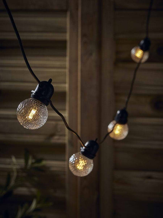 Three Solar Hammered Festoon Bulb Lights