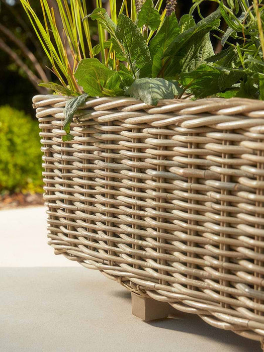 Two Indoor Outdoor Rattan Trough Planters