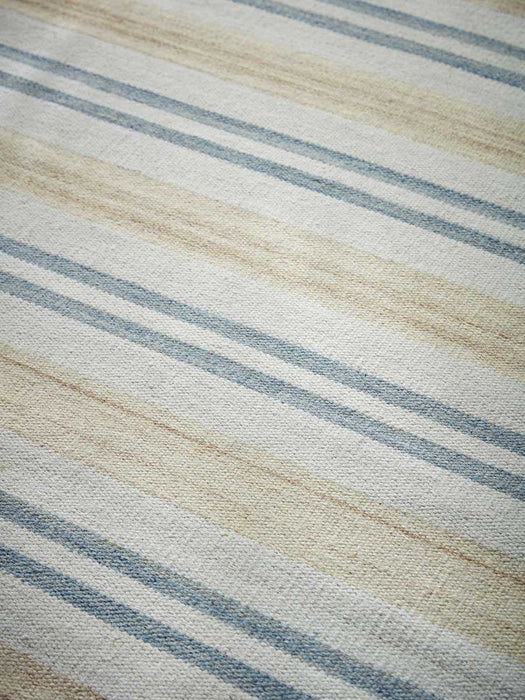 French Blue Striped Rug