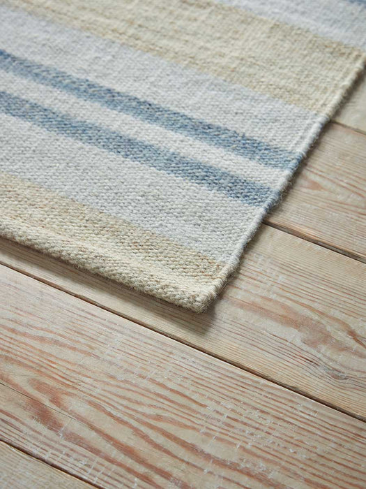 French Blue Striped Rug