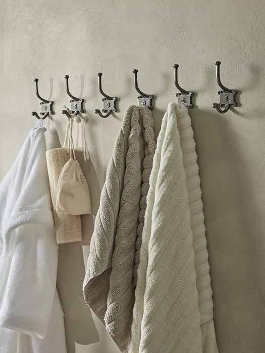 Six Numbered Coat Hooks - Antique Iron