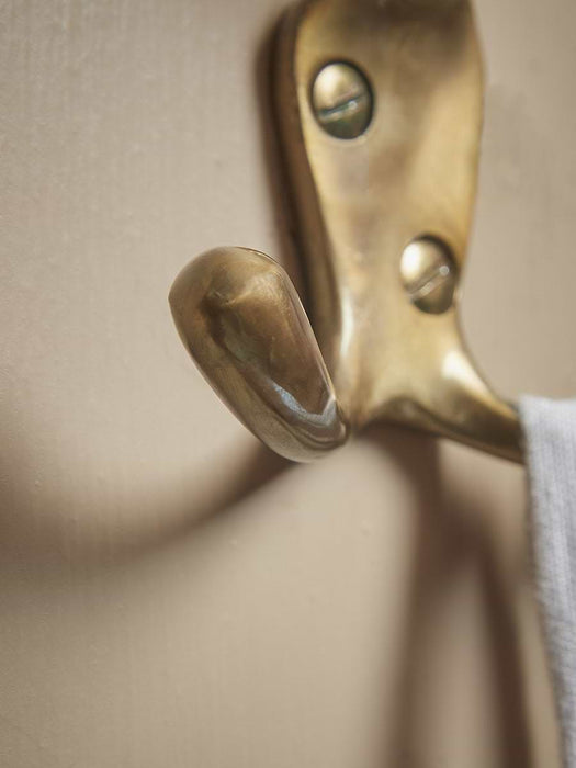 Triple Coat Hook - Antique Brass