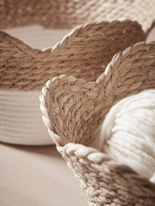 Two Scalloped Edge Storage Baskets