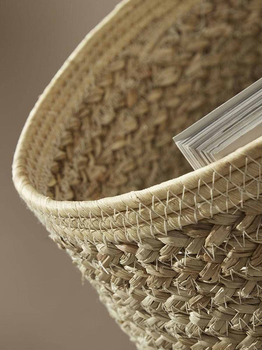 Two Braided Seagrass Hanging Storage Baskets