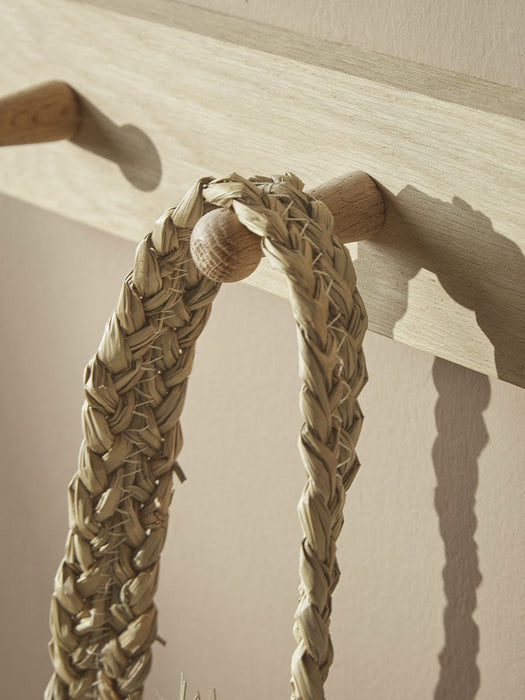 Two Braided Seagrass Hanging Storage Baskets