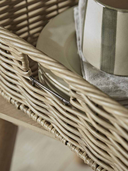 Two Faux Rattan Storage Trays
