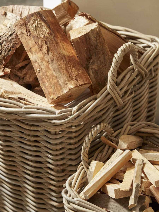Two Rattan Log Baskets - Square