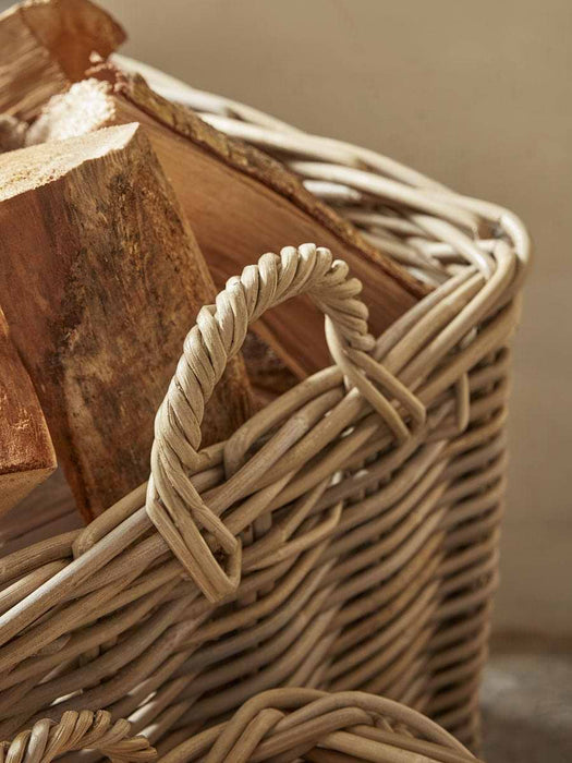 Two Rattan Log Baskets - Square
