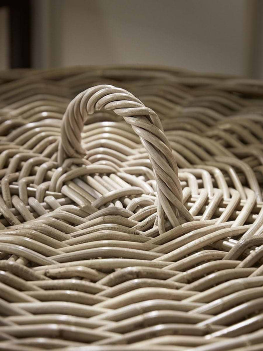 Lined Rattan Laundry Basket - Round