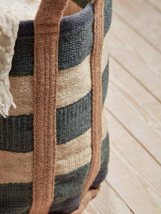 Striped Jute Storage Bag