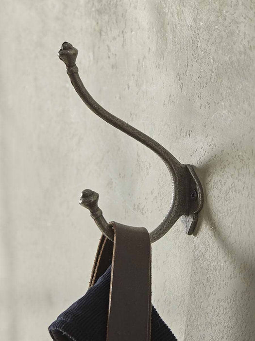 Decorative Double Coat Hook - Cast Iron
