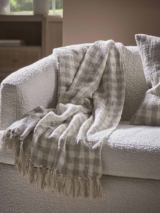 Natural Gingham Throw