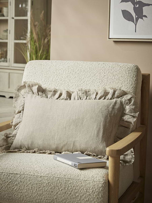 Ruffle Rectangular Cushion - Natural