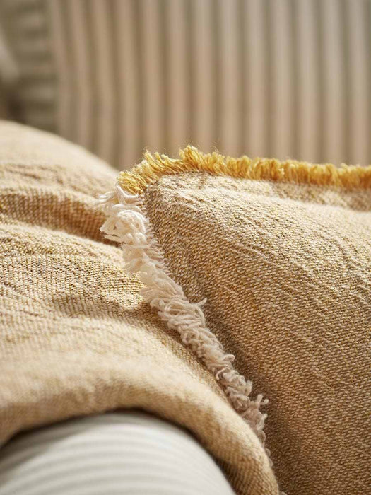 Frayed Edge Cushion - Buttercup