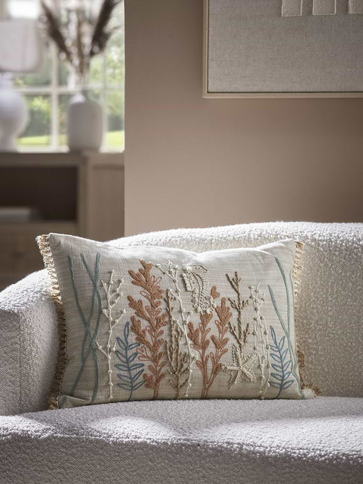 Aquatic Embroidered Cushion