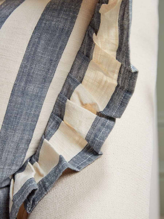 Ruffle Square Cushion - Nautical Stripe