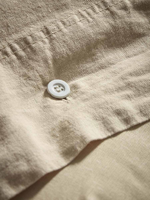 Cotton King Duvet Cover Set - Flax