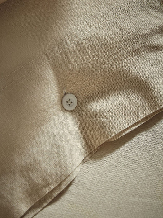 Cotton King Duvet Cover Set - Flax