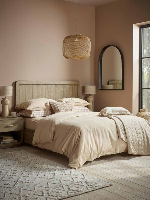 Cotton King Duvet Cover Set - Flax
