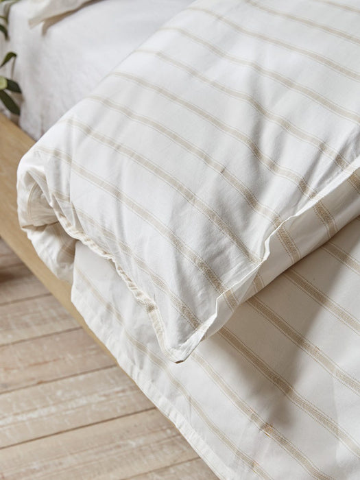 Cotton Double Duvet Cover Set - Chevron Stripe