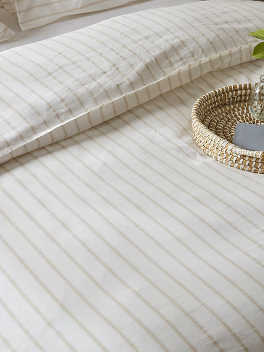 Cotton Double Duvet Cover Set - Chevron Stripe
