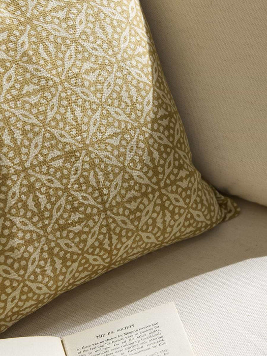 Block Print Cushion - Mustard