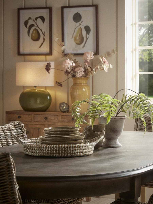 Olive Green Glazed Table Lamp