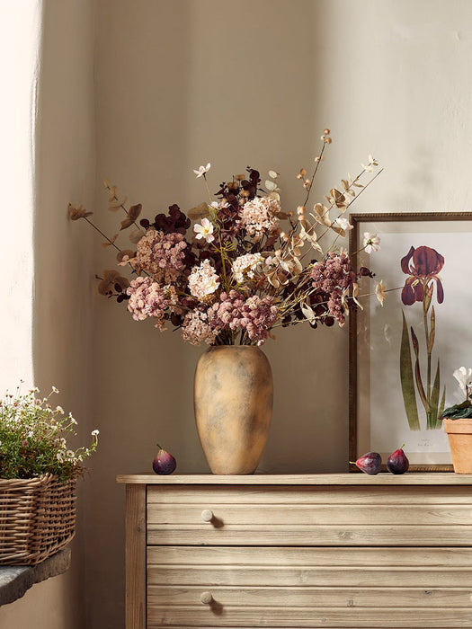 Three Faux Snowball Sprays - Mauve