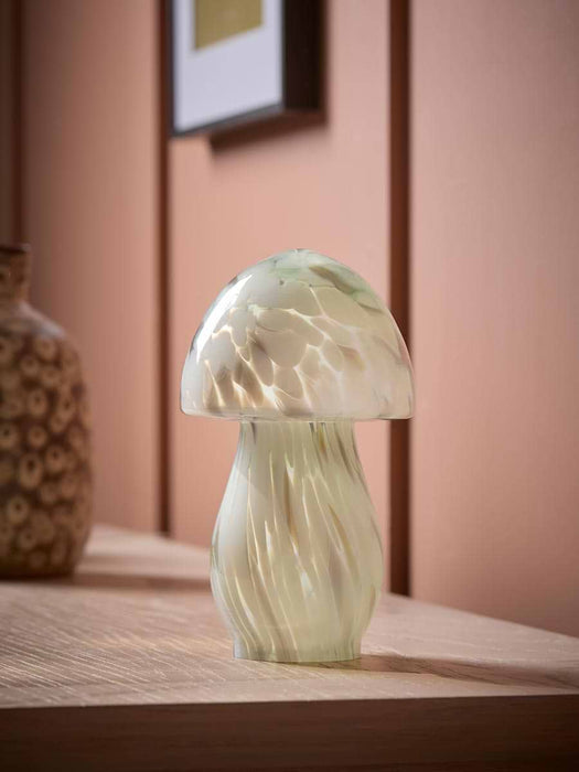 Marbled Handblown Glass Mushroom