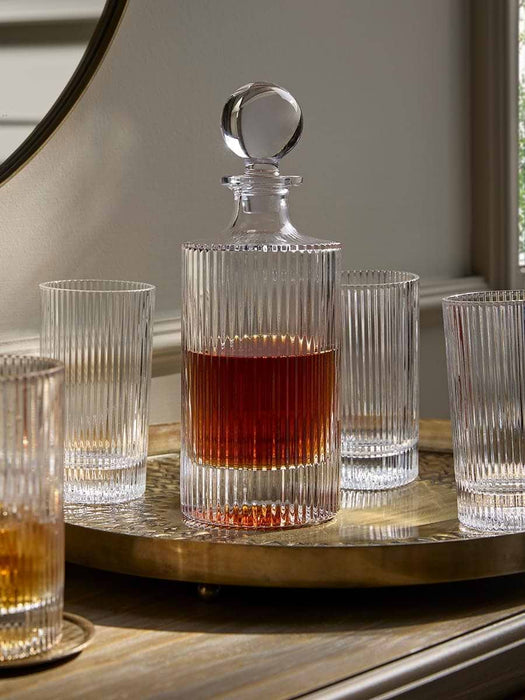 Fluted Glass Decanter Set