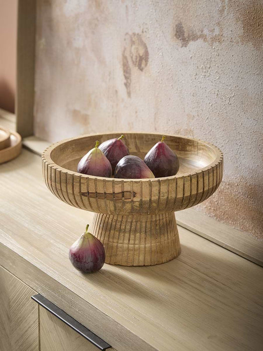 Standing Mango Wood Serving Bowl