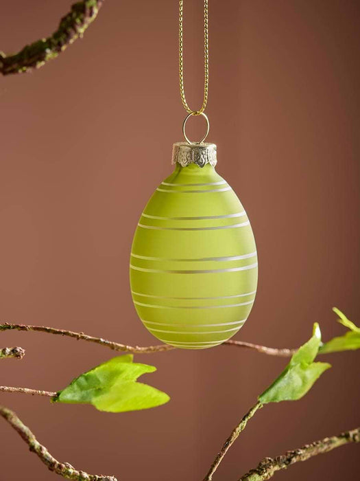 Six Textured Glass Hanging Eggs