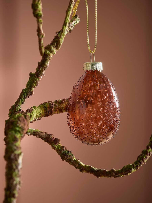 Six Textured Glass Hanging Eggs