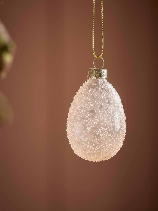 Six Textured Glass Hanging Eggs