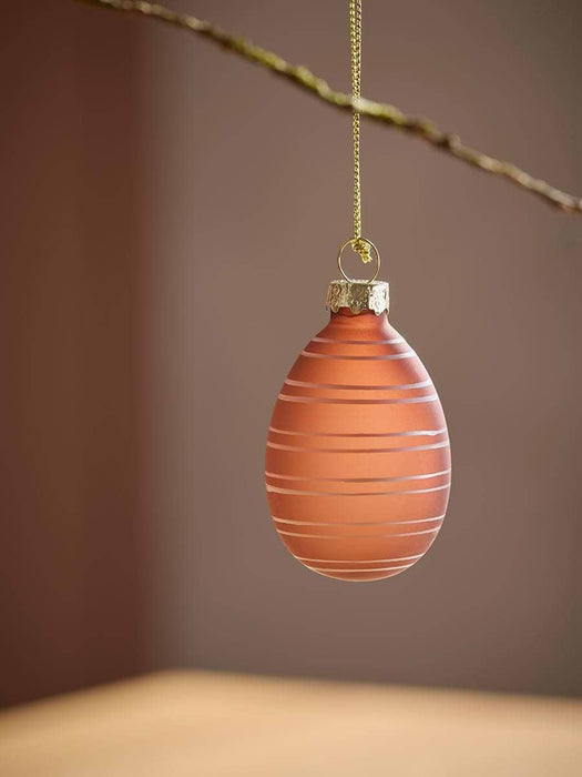 Six Textured Glass Hanging Eggs